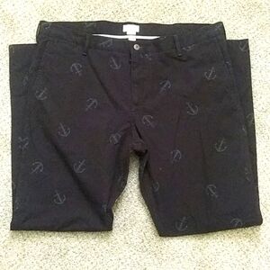 Dockers Men's Black Khaki Pants  Anchor Pattern Size 40x32 Slim Tapered